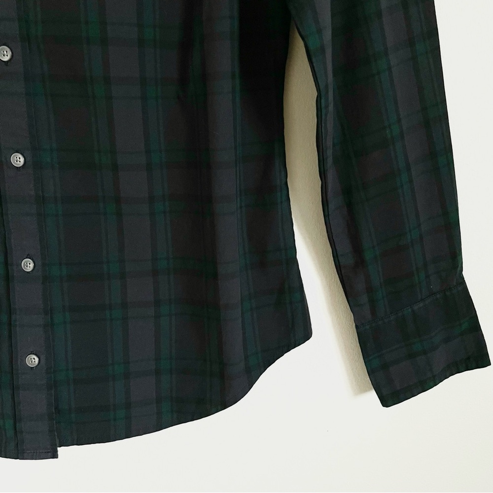 J. Crew Slim Stretch Perfect Shirt In Black Watch Tartan Size 6 EUC - Picture 10 of 14